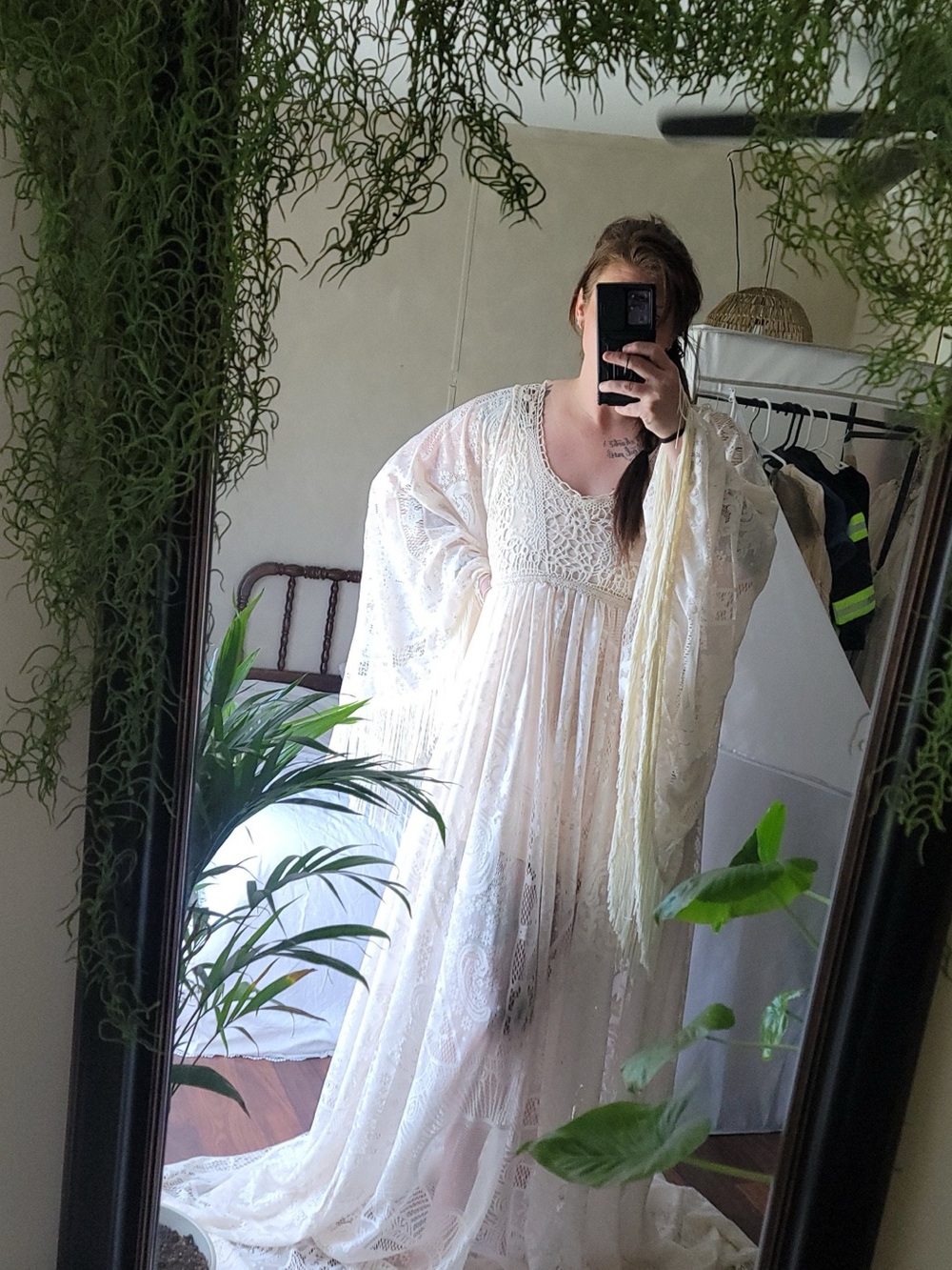 Bohemian Lace Maxi Dress in Ivory - Elegant Women's Dress